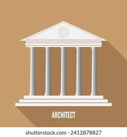 Architecture greek building symbol. ancient monument icon. University Icon. Bank Icon. Vector design