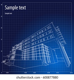 Architecture grid blueprint background sample