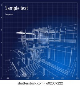 Architecture grid blueprint background sample