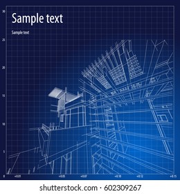 Architecture grid blueprint background sample