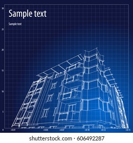 Architecture grid blueprint background sample