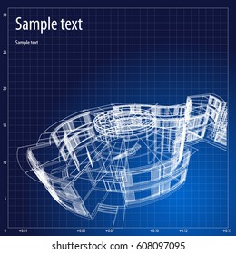 Architecture grid blueprint background sample