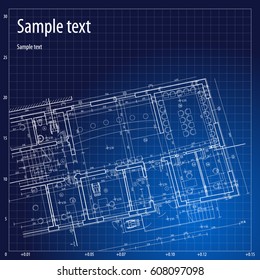 Architecture grid blueprint background sample