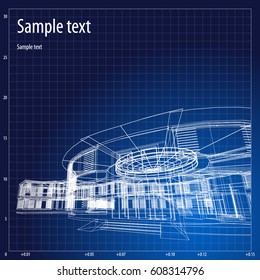 Architecture grid blueprint background sample