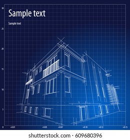 Architecture grid blueprint background sample