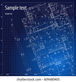 Architecture grid blueprint background sample