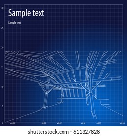 Architecture grid blueprint background sample