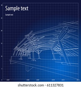 Architecture grid blueprint background sample