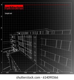 Architecture grid blueprint background sample