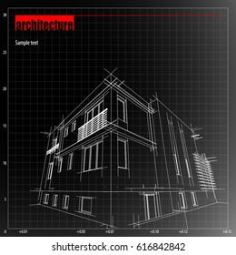 Architecture grid blueprint background sample