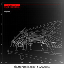 Architecture grid blueprint background sample