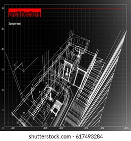 Architecture grid blueprint background sample