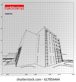 Architecture grid blueprint background sample