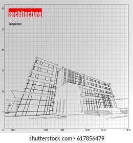 Architecture grid blueprint background sample