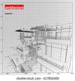 Architecture grid blueprint background sample