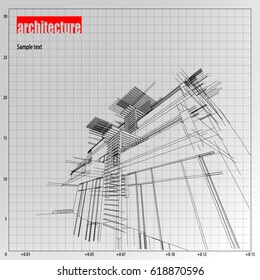Architecture grid blueprint background sample