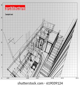 Architecture grid blueprint background sample