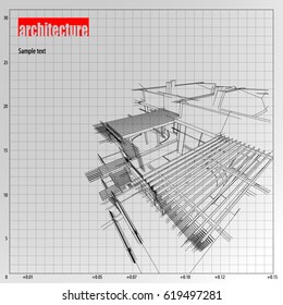 Architecture grid blueprint background sample