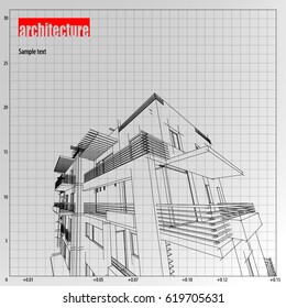 Architecture grid blueprint background sample