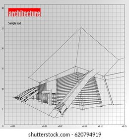 Architecture grid blueprint background sample