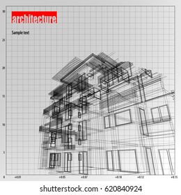 Architecture grid blueprint background sample