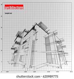 Architecture grid blueprint background sample