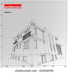 Architecture grid blueprint background sample
