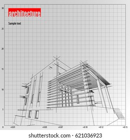 Architecture grid blueprint background sample