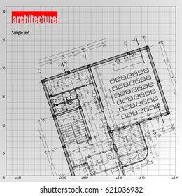 Architecture grid blueprint background sample
