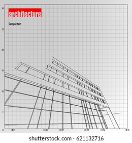Architecture grid blueprint background sample