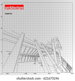 Architecture grid blueprint background sample