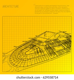 Architecture grid blueprint background sample