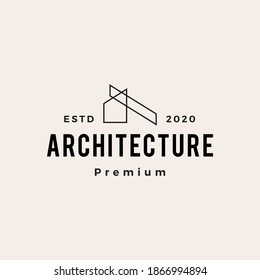 architecture hipster vintage logo vector icon illustration