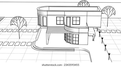 casa de arquitectura con consolas 3d