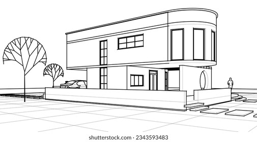 casa de arquitectura con consolas 3d