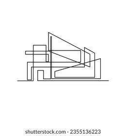 Architecture house line illustration design template