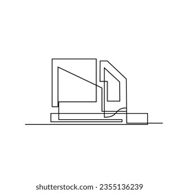 Architecture house line illustration design template