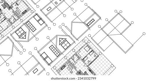 ilustración 3d del plan de casa de arquitectura