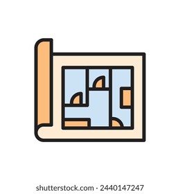 Architecture House Plan Icon Vector Illustration