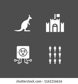 architecture icon. 4 architecture set with castle, australia, nine and architecture and city vector icons for web and mobile app