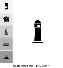 Architecture icon. collection of 6 architecture filled icons such as building, school, barn, lighthouse. editable architecture icons for web and mobile.