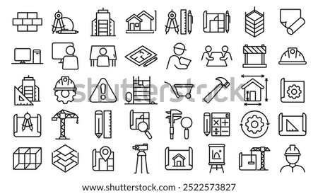 architecture icon line vector design in trendy style with editable stroke