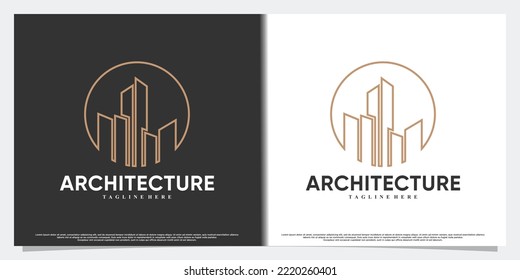 Diseño de logotipo de icono de arquitectura con concepto moderno Premium Vector