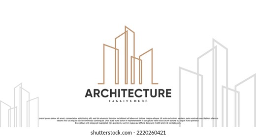 Diseño de logotipo de icono de arquitectura con concepto moderno Premium Vector