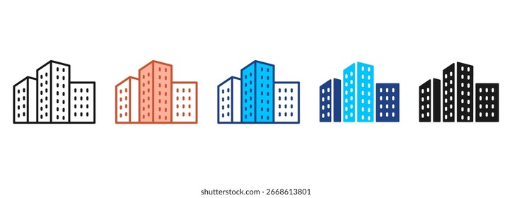 Architecture Icon Set Multiple Style Collection