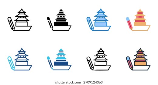 Conjunto de iconos de arquitectura colección de Vector de estilo múltiple. Trazo editable 
