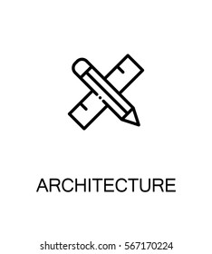 Architecture icon. Single high quality outline symbol for web design or mobile app. Thin line sign for design logo. Black outline pictogram on white background