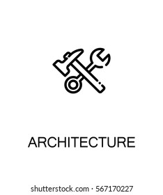 Architecture icon. Single high quality outline symbol for web design or mobile app. Thin line sign for design logo. Black outline pictogram on white background