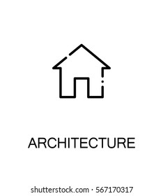 Architecture icon. Single high quality outline symbol for web design or mobile app. Thin line sign for design logo. Black outline pictogram on white background