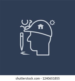 Architecture icon. Trendy flat vector line Architecture icon on dark blue background from Architecture and Travel collection. 